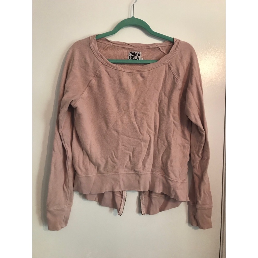 Rear zip sweatshirt